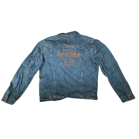 Hard Rock Cafe Las Vegas Denim Jean Jacket Size Large - Picture 1 of 6